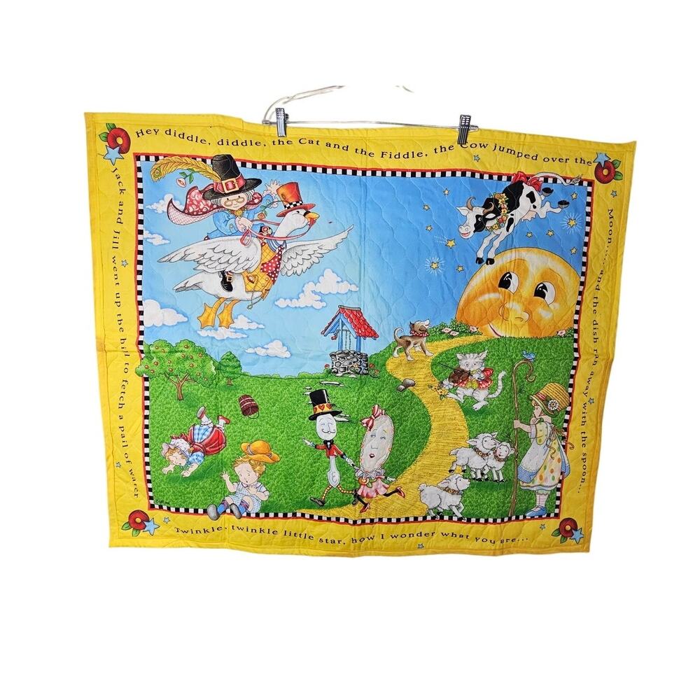 Handmade Mary Engelbreit Quilt Mother Goose Baby Nursery Wall Tapestry Rhyme